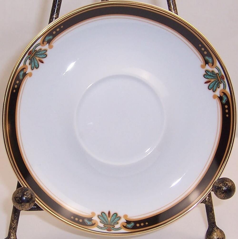 Gorham Strasbourg Saucer 5 3/4 Replacement Fine China Navy Gold Set of 5